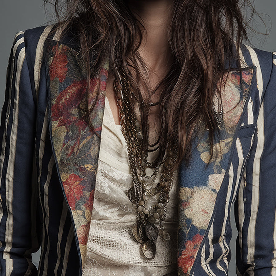 Calista - Bohemian Striped Blazer