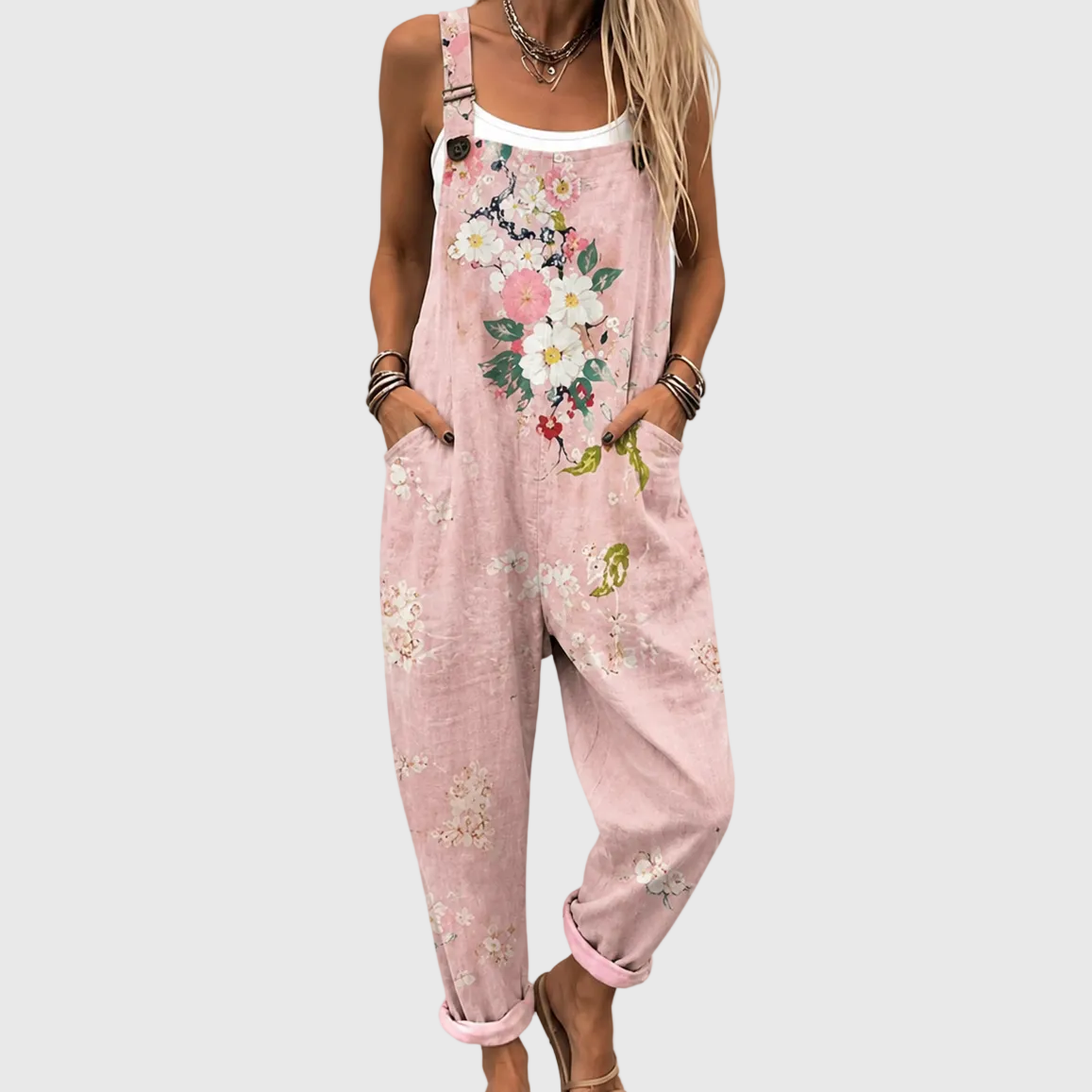 Agatha | Pink Floral Overall