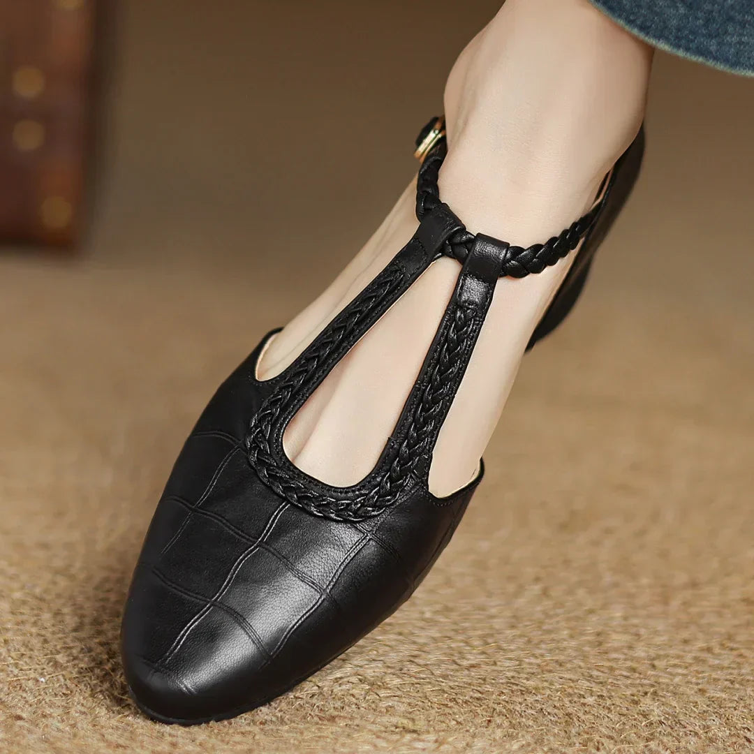 Anthea - Elegant Braided Leather Shoes
