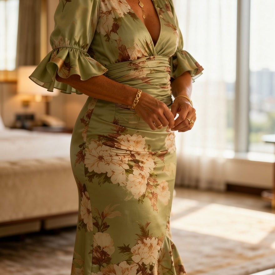 Isolde - Elegant Floral Maxi Dress