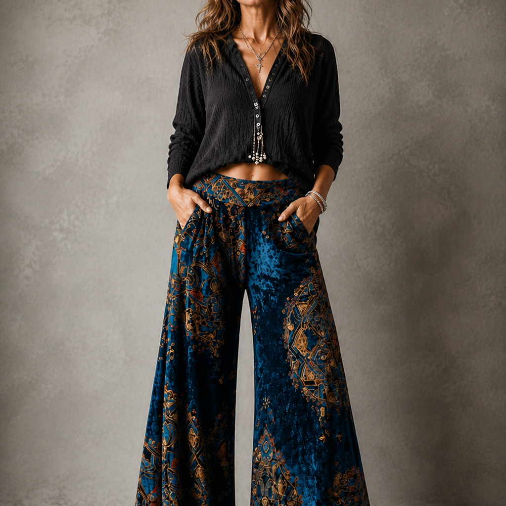 Cassia - Boho Wide-Leg Pants