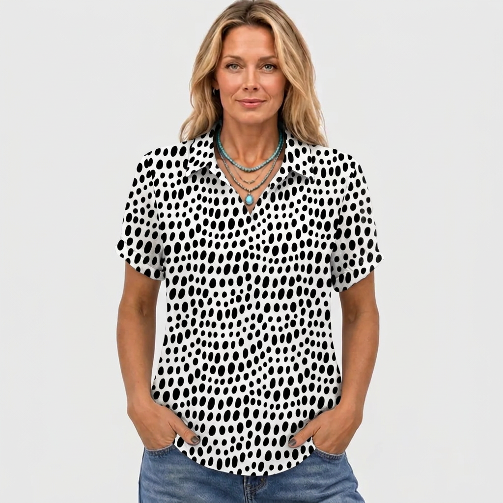 Jacinta | Polka Dot Collared Top