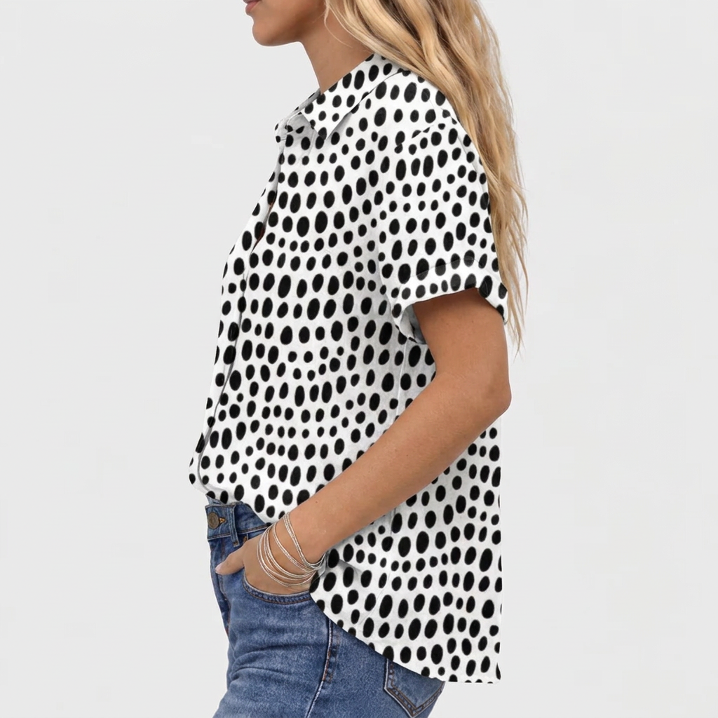 Jacinta | Polka Dot Collared Top