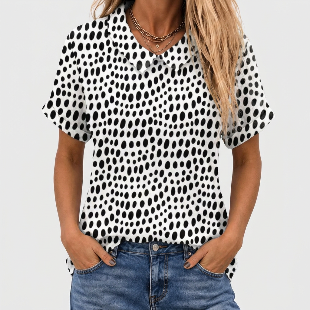 Jacinta | Polka Dot Collared Top