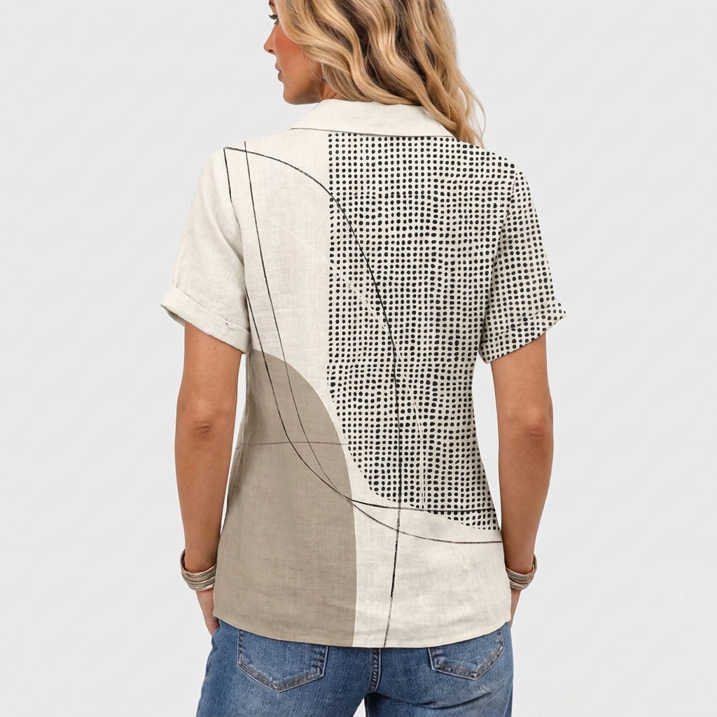 Eugenie | Abstract Collared Top