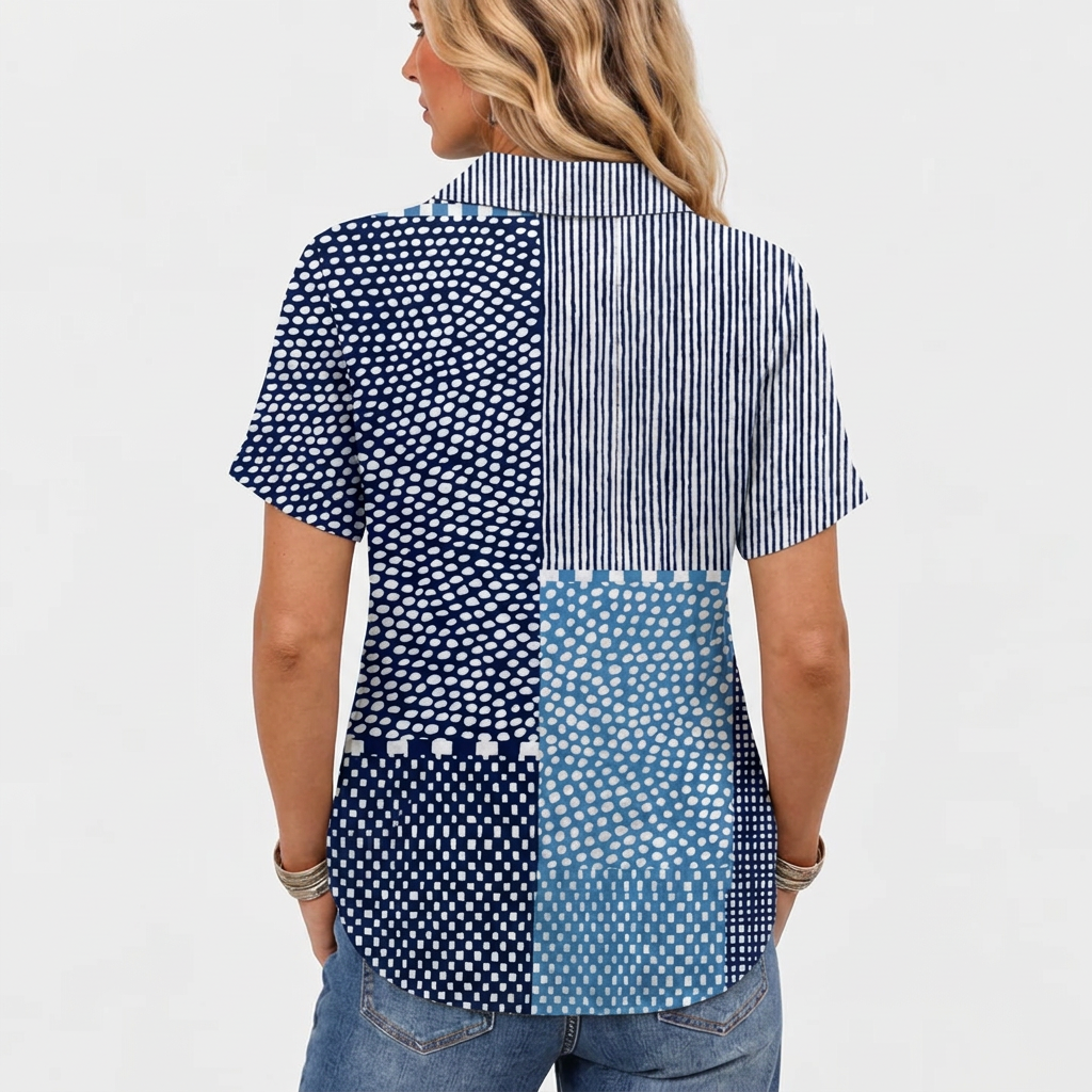 Honor | Patchwork Collared Top