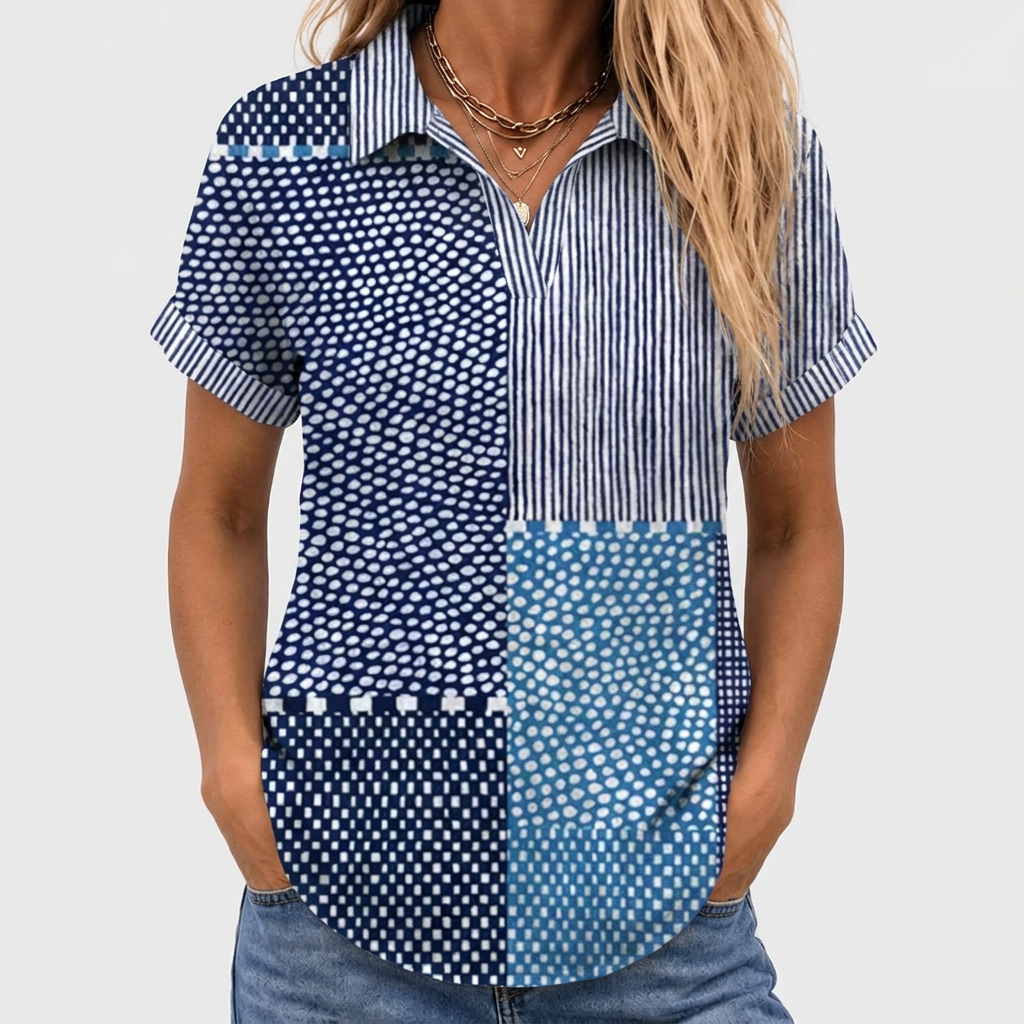 Honor | Patchwork Collared Top
