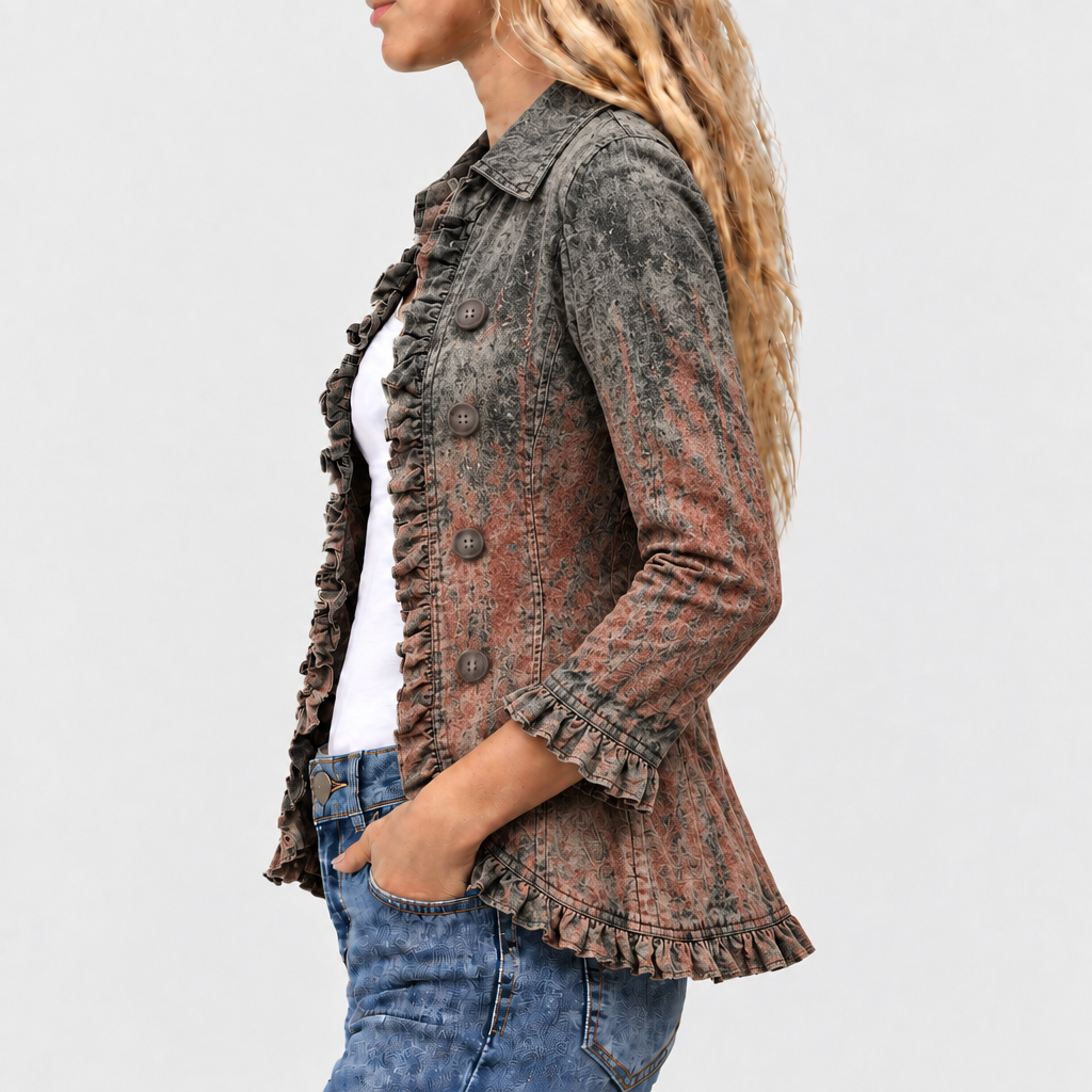 Lorraine | Textured Gradient Ruffle Jacket
