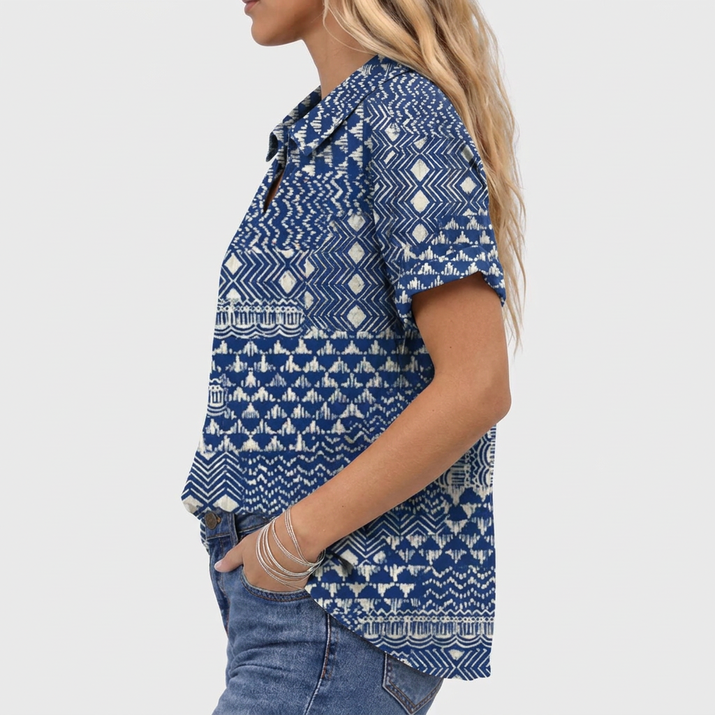 Bernadette | Boho Collared Top