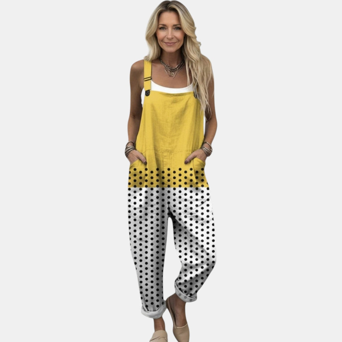 Wendy | Yellow Polka Dot Overall