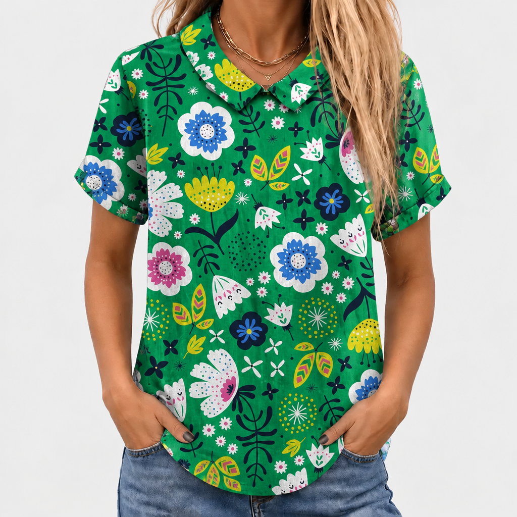 Blanche | Garden Collared Top