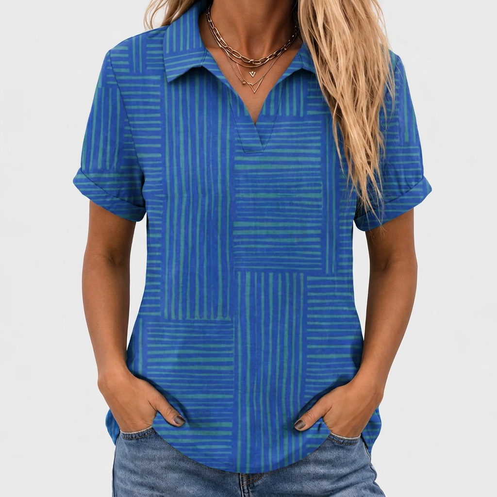 Marcella | Geometric Collared Top
