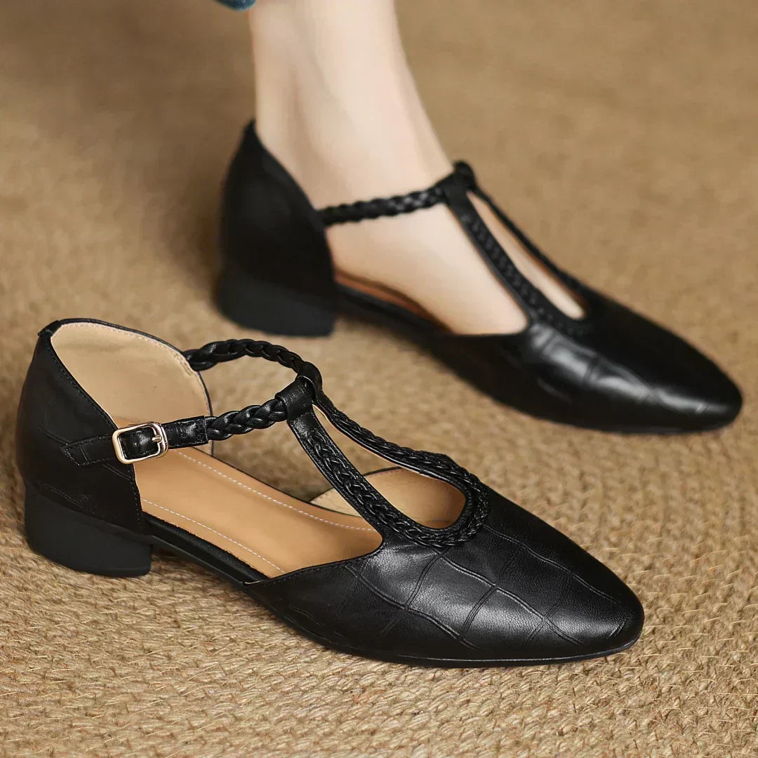 Anthea - Elegant Braided Leather Shoes