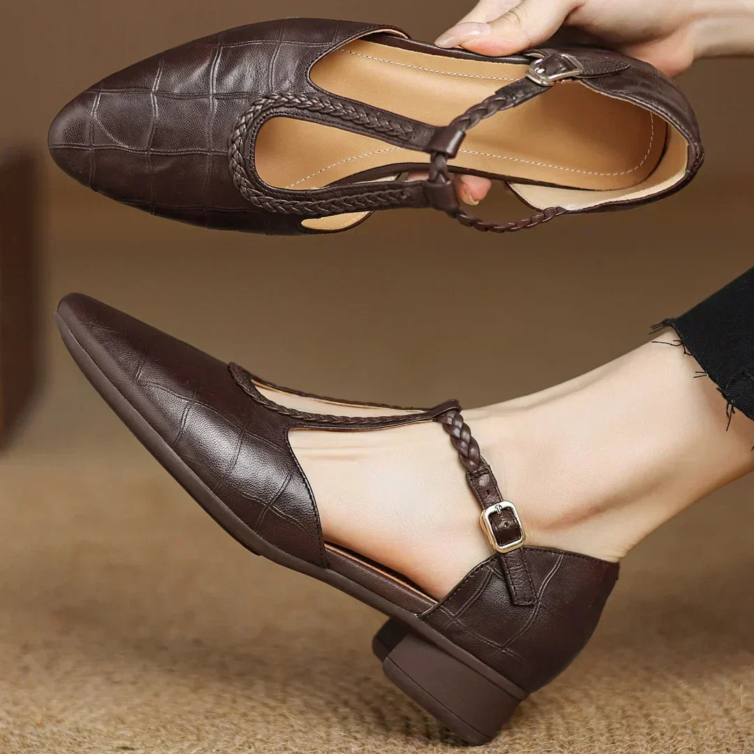 Anthea - Elegant Braided Leather Shoes