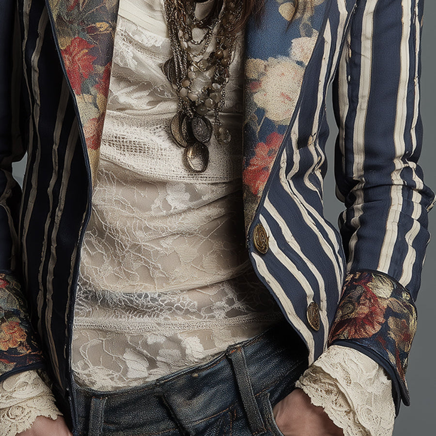 Calista - Bohemian Striped Blazer