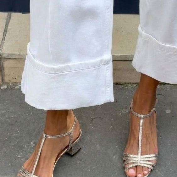 Close-up of the strap and footbed of the Allegra vintage sandals, emphasizing comfort.