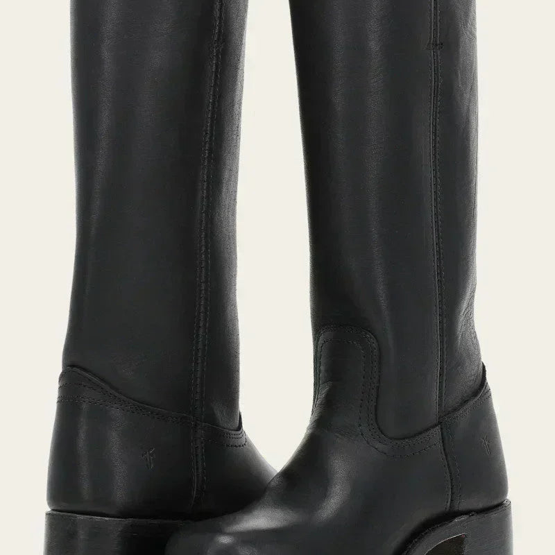 Detail shot of the footbed and interior lining of the Elara classic Western boots, emphasizing comfort features.