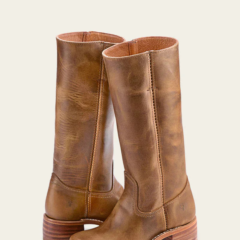 Overhead shot of a pair of Elara classic Western boots in black, displaying the elegant silhouette and toe shape.