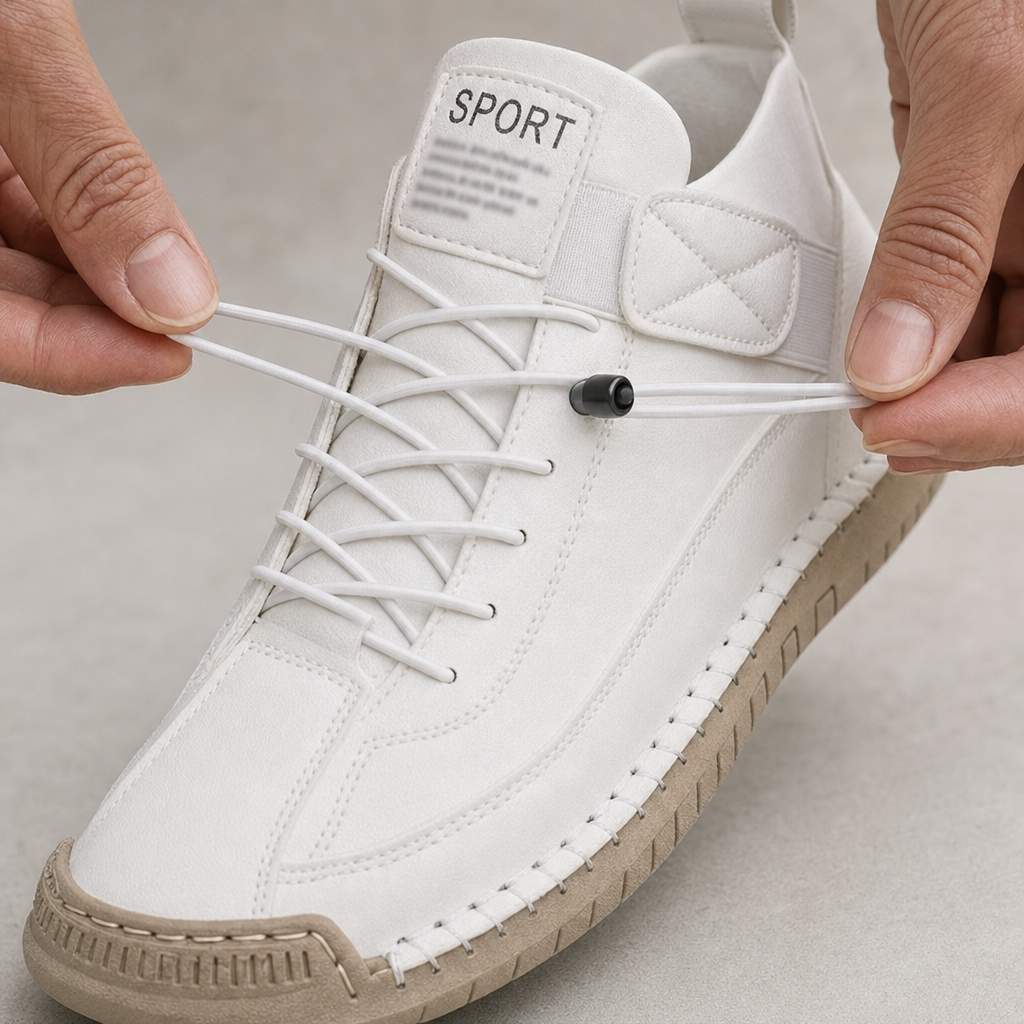 Stretch laces with cord-lock toggle