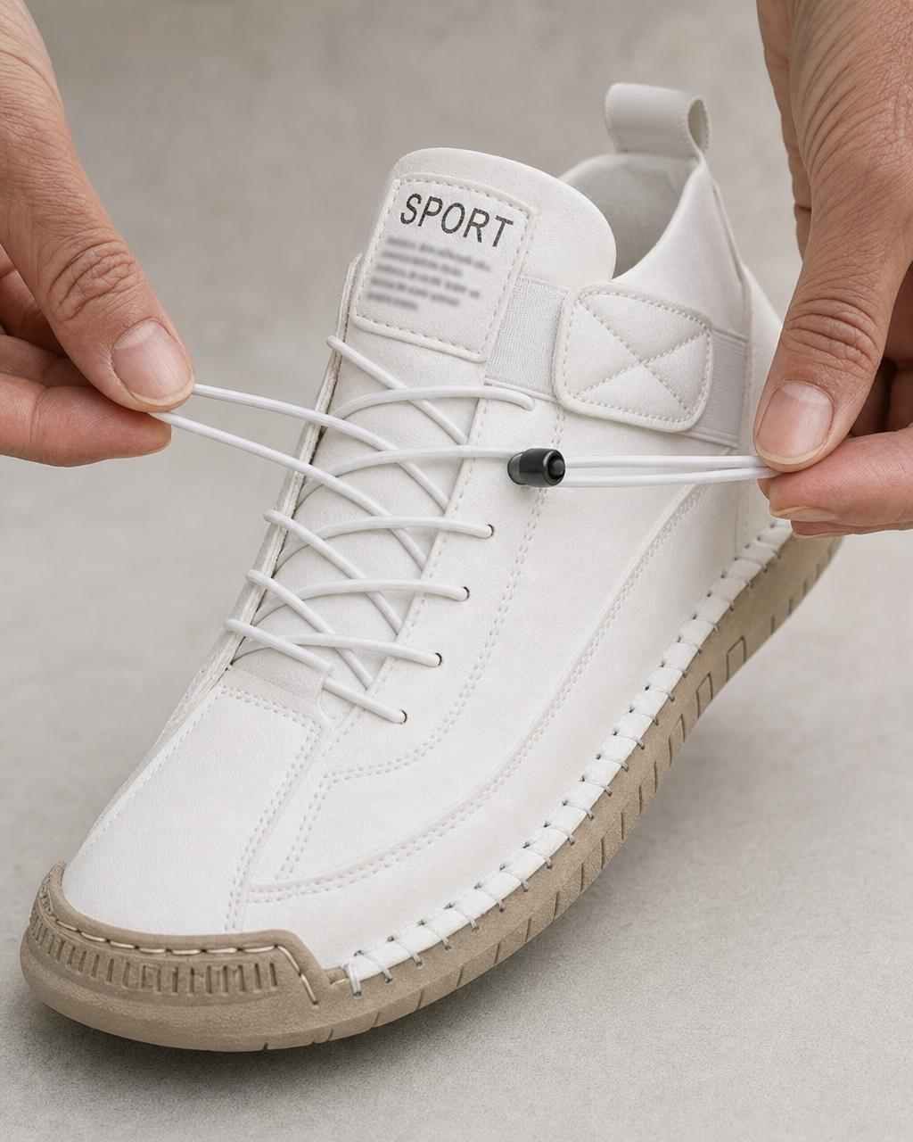 Stretch laces with cord-lock toggle