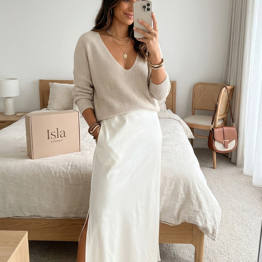 Isolde - Knit & Satin Ensemble