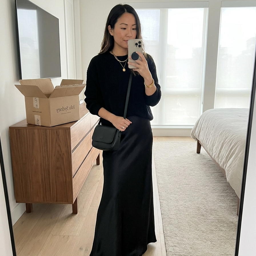 Isolde - Knit & Satin Ensemble