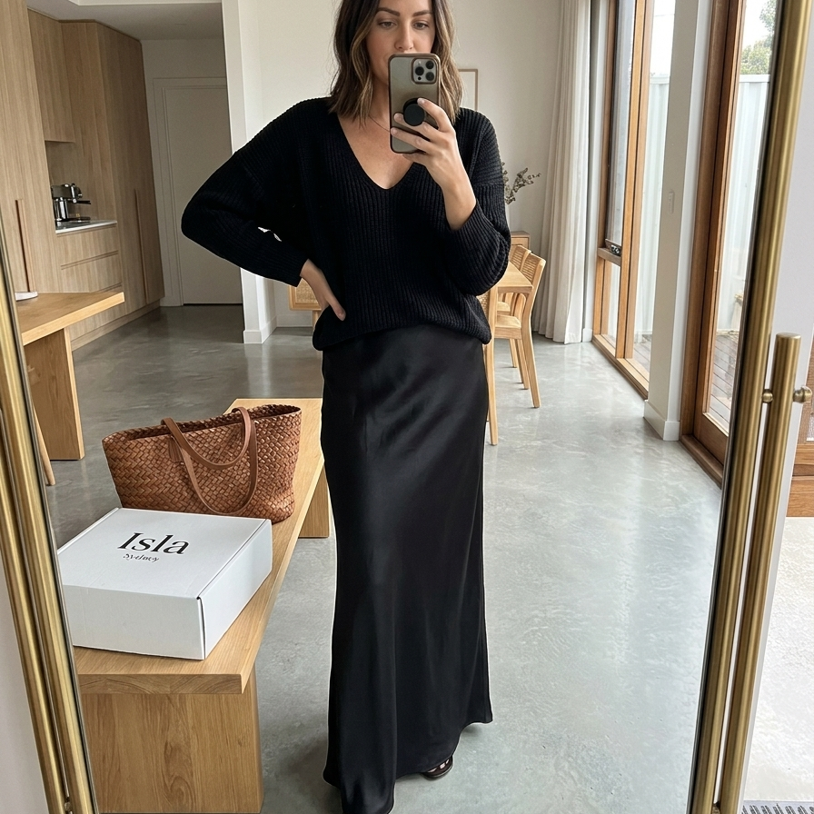 Isolde - Knit & Satin Ensemble