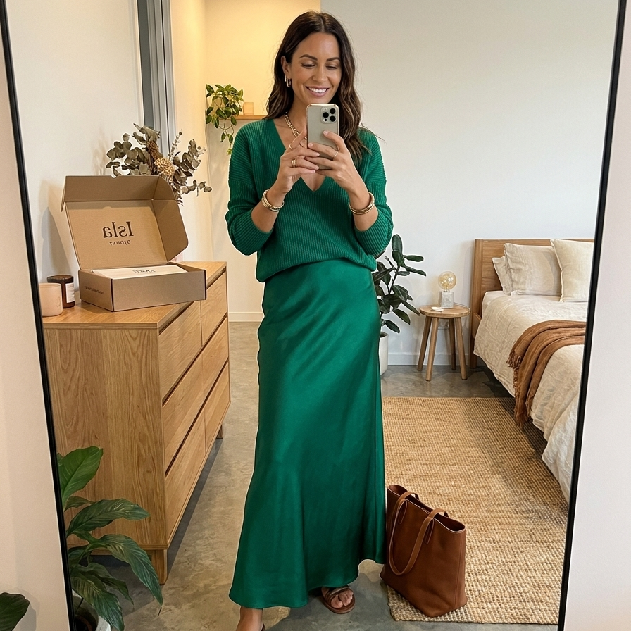 Isolde - Knit & Satin Ensemble