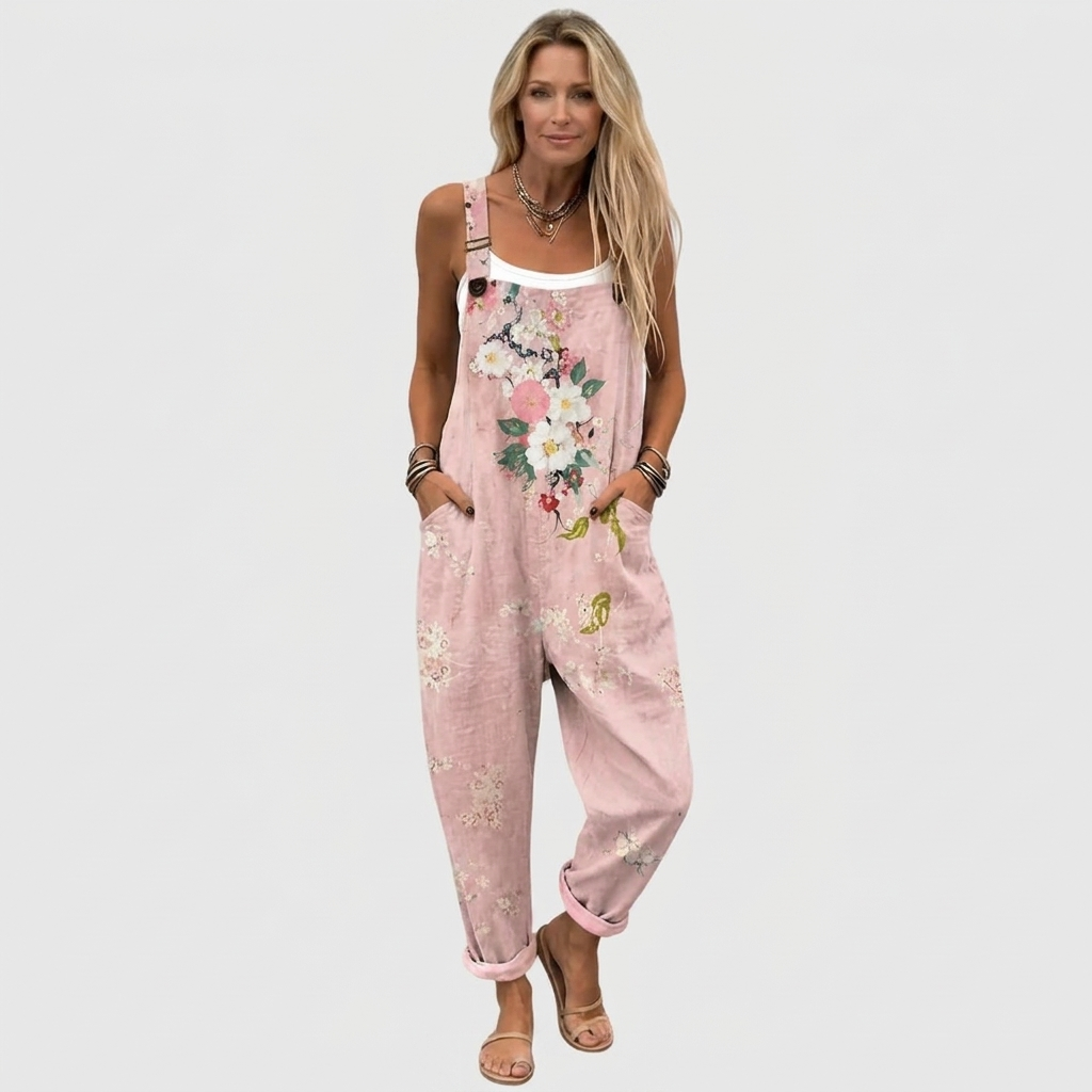 Agatha | Pink Floral Overall