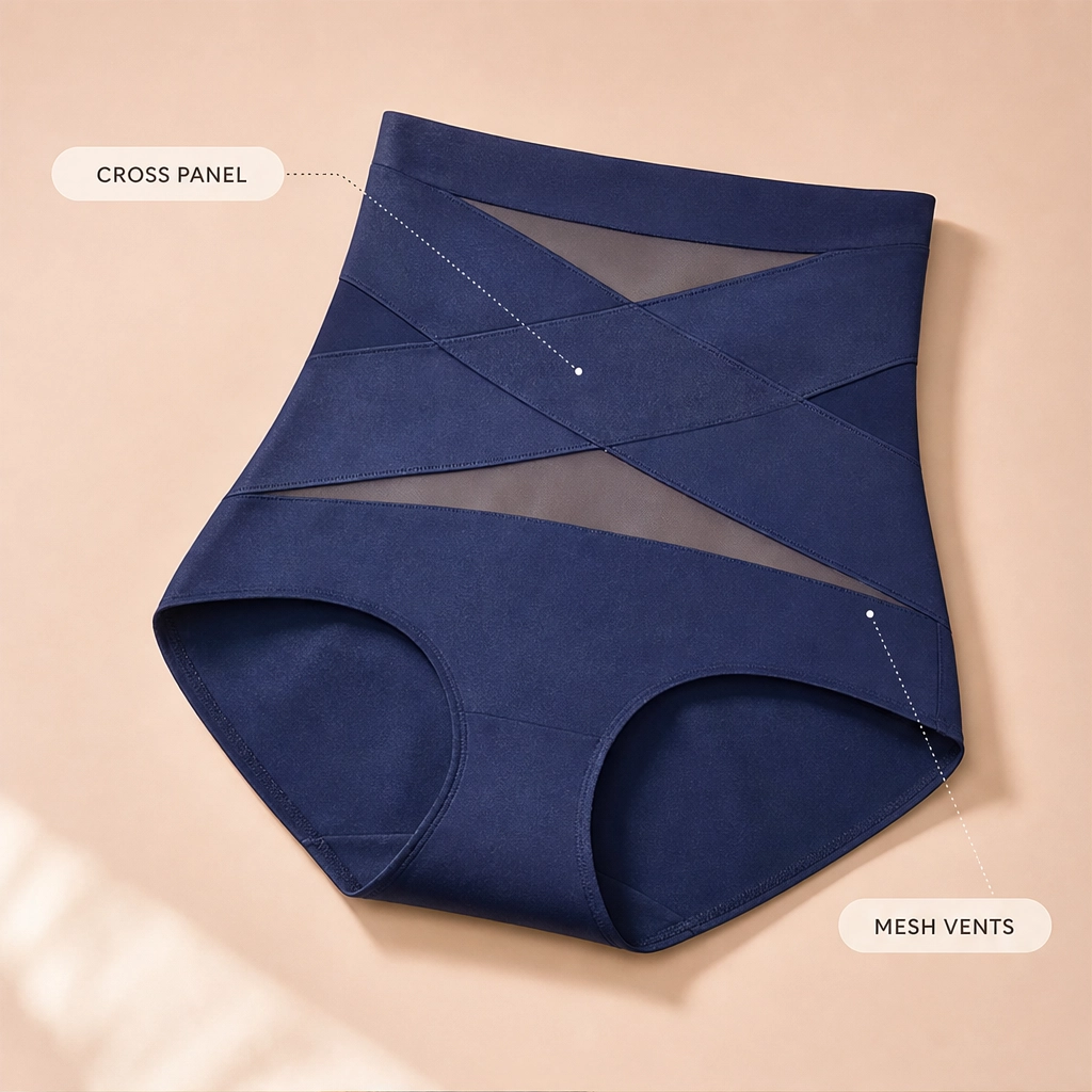 Packaging shot of the Aeliana shaping underwear, featuring a minimalist and elegant design.