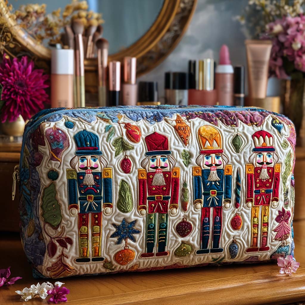 Inez - Quilted Cosmetic Organizer Bag Handmade Cosmetic Bags product image