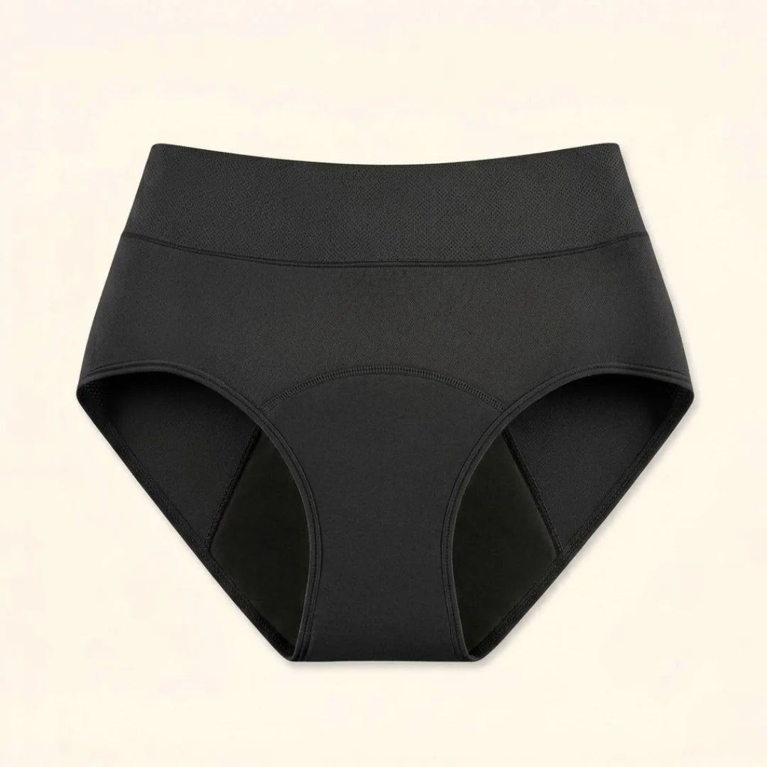 Detailed shot of the absorbent core technology within the Inez leak-proof underwear, showcasing its layered construction.
