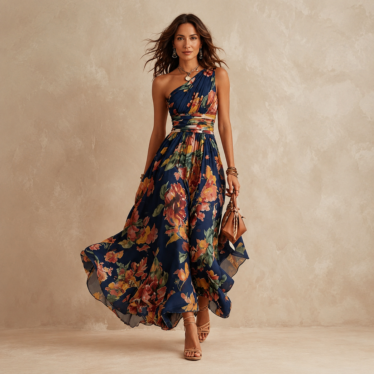 Liora - One-Shoulder Chiffon Maxi Dress product image