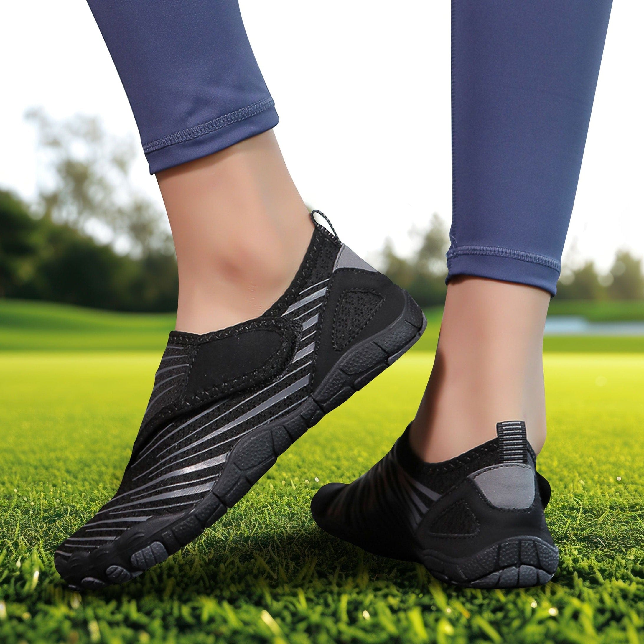Beige Maeve comfort orthopedic shoes, showing the subtle branding detail.