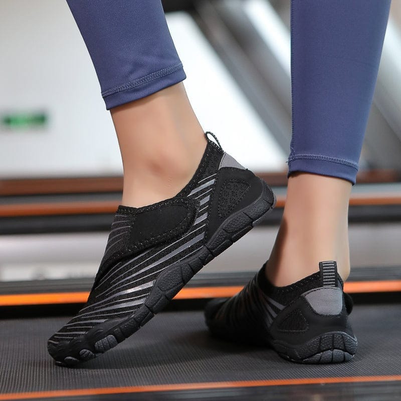 Mono Stripe Maeve comfort orthopedic shoes, showing the contrasting patterns.