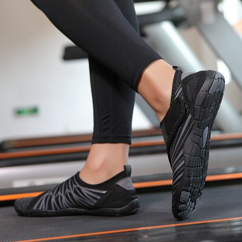 Navy Blue Maeve comfort orthopedic shoes, from the front, highlighting the wide toe area.