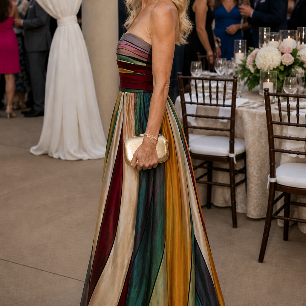 Back view of the Talma A-line dress, emphasizing the clean lines and elegant simplicity.