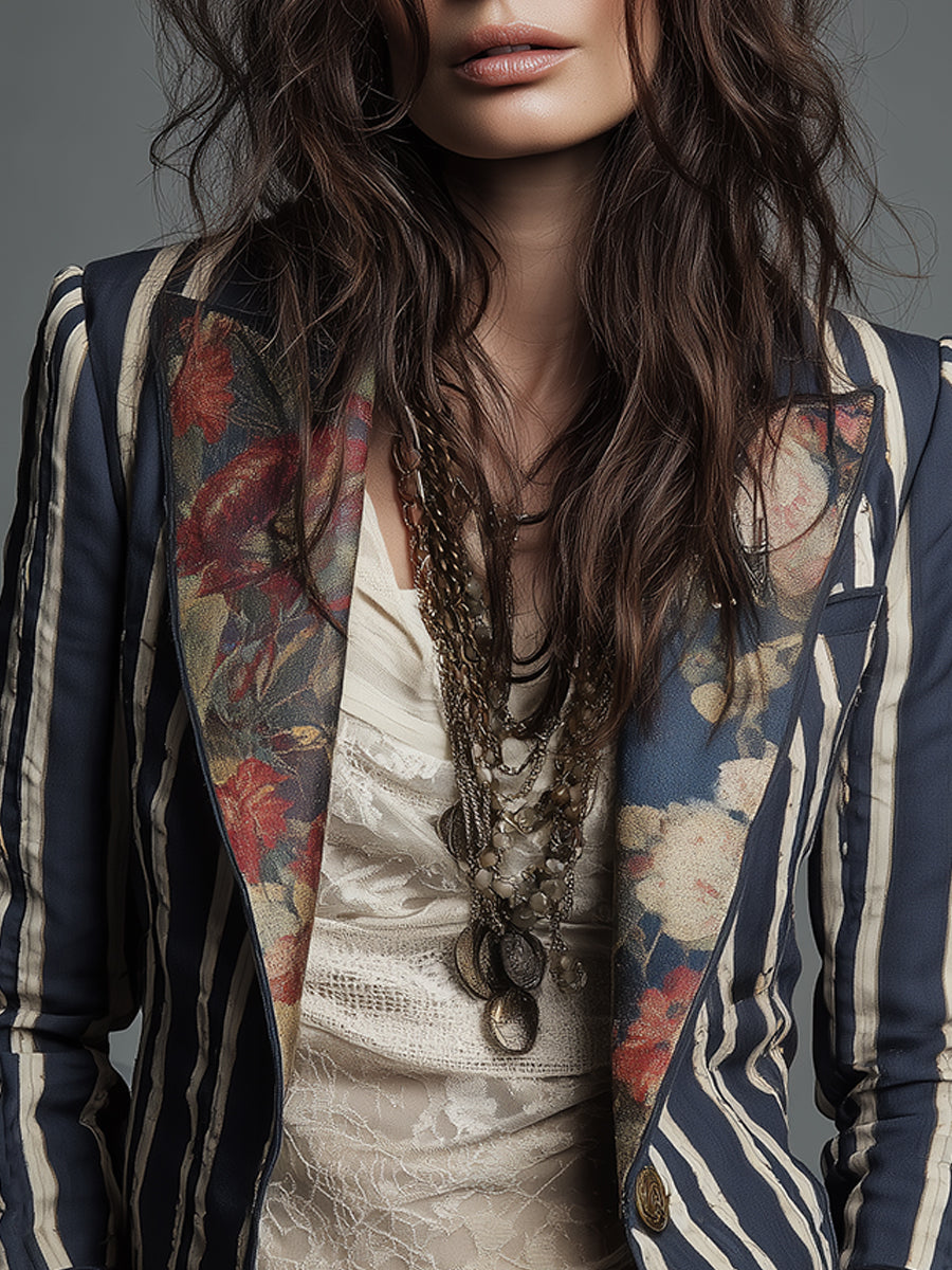 Calista - Bohemian Striped Blazer