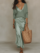 Isolde - Knit & Satin Ensemble