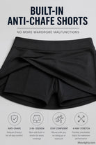 A stack of folded active skorts in various colors, showcasing the range of options.