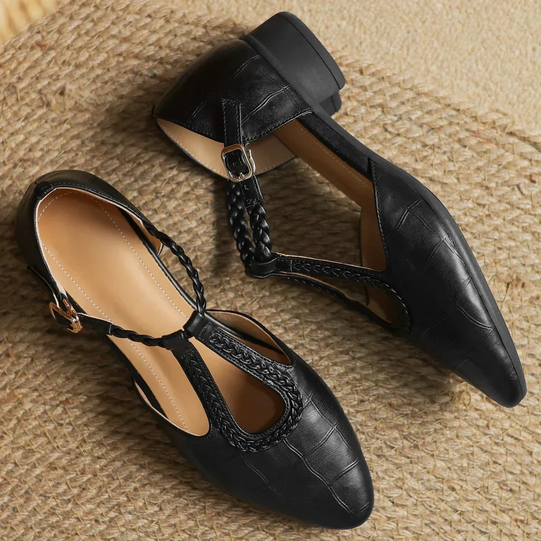 Anthea - Elegant Braided Leather Shoes