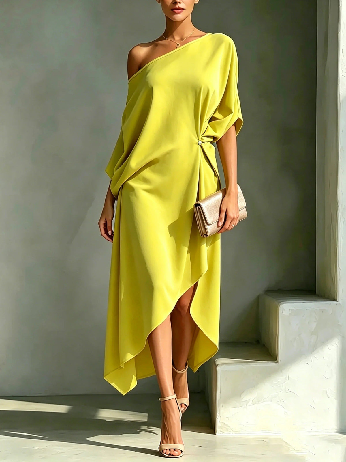 Isadora - Elegant Asymmetrical Midi Dress product image