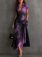 White wrap maxi dress, suitable for smart-casual events, viewed from a slightly elevated, flattering angle.