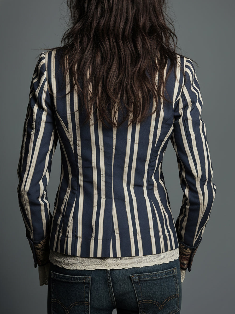 Calista - Bohemian Striped Blazer
