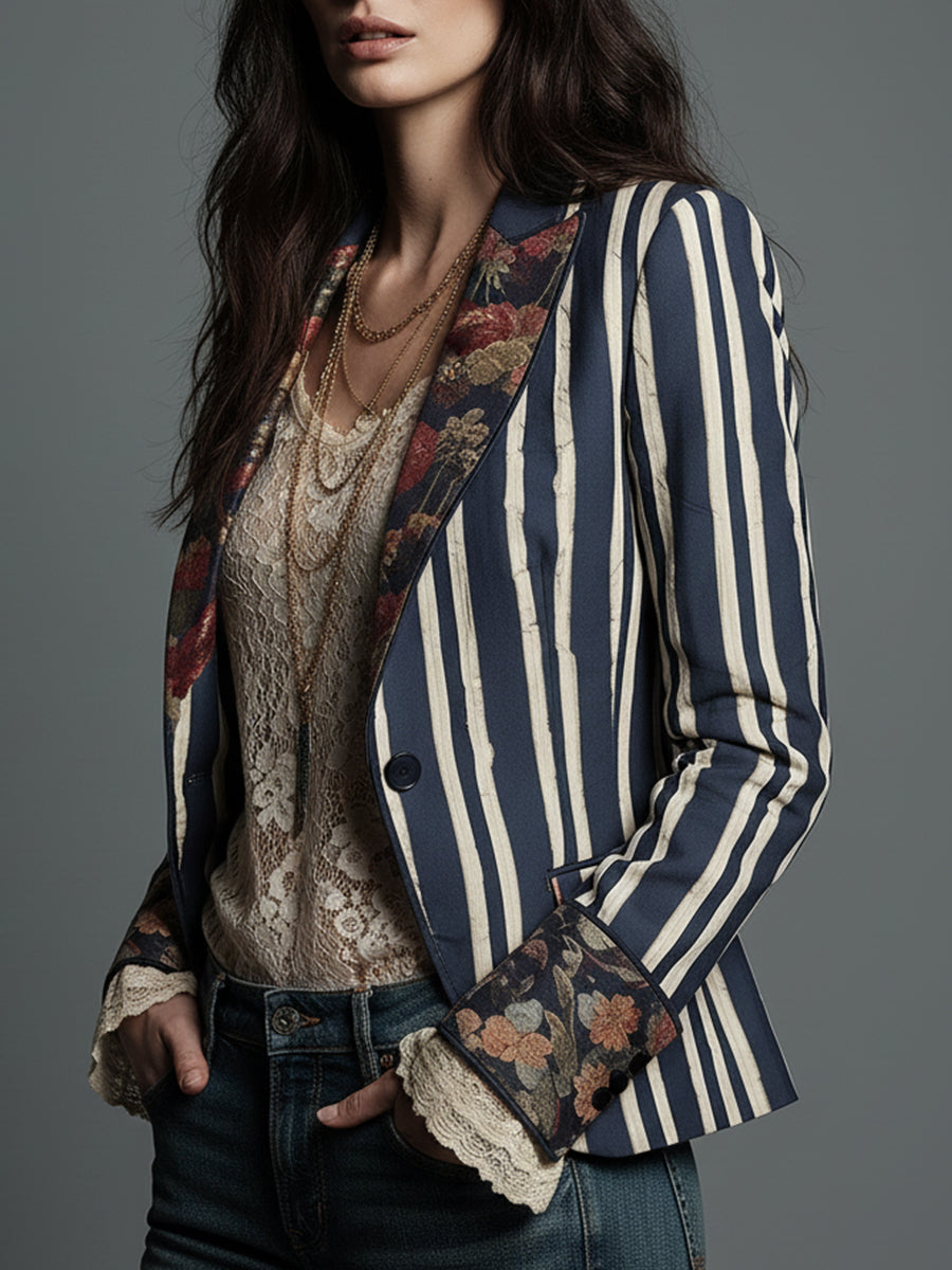 Calista - Bohemian Striped Blazer