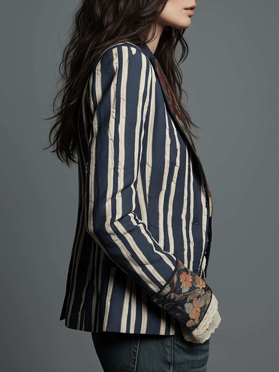 Calista - Bohemian Striped Blazer