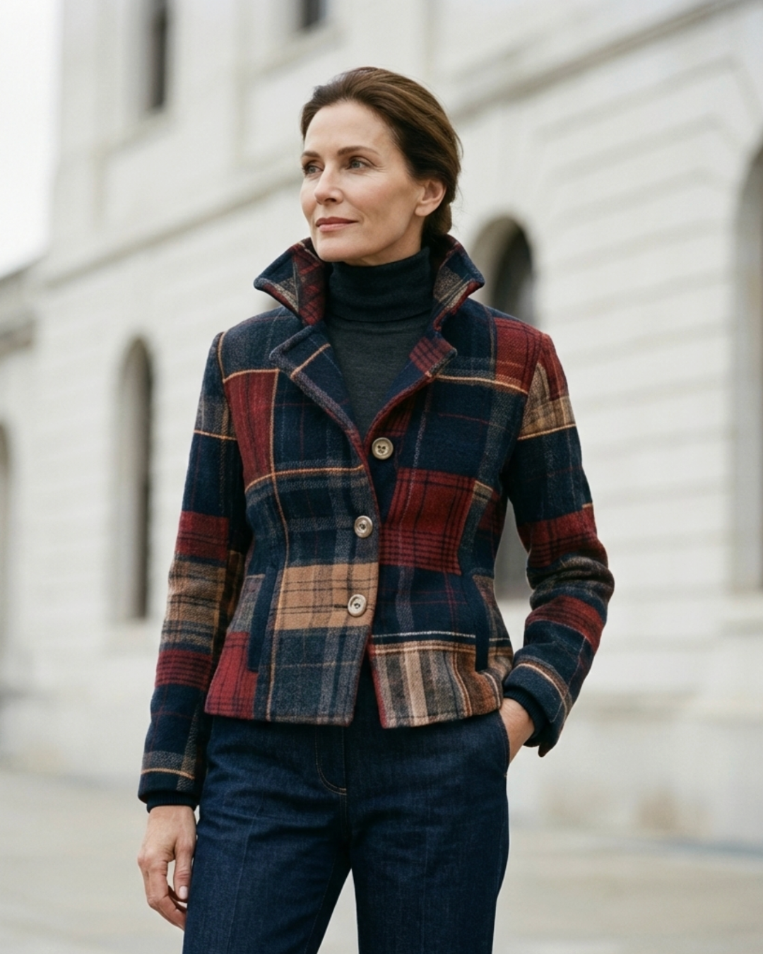 Elara - Timeless Plaid Jacket