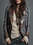 Calista - Bohemian Striped Blazer