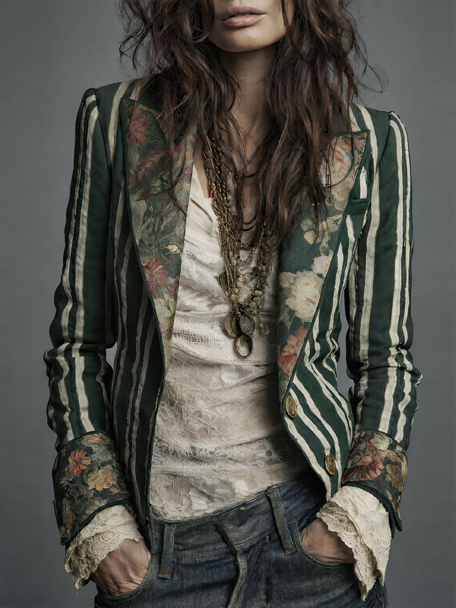 Calista - Bohemian Striped Blazer