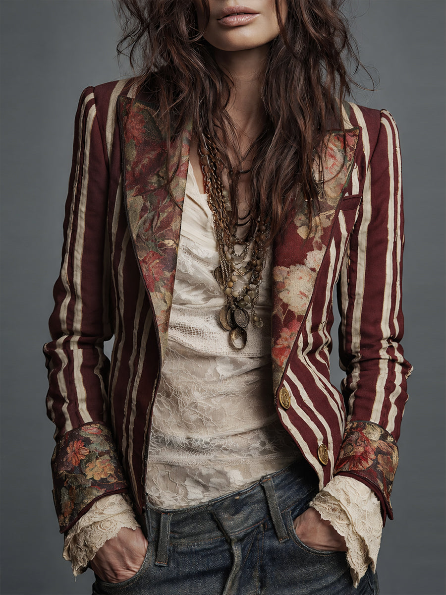 Calista - Bohemian Striped Blazer